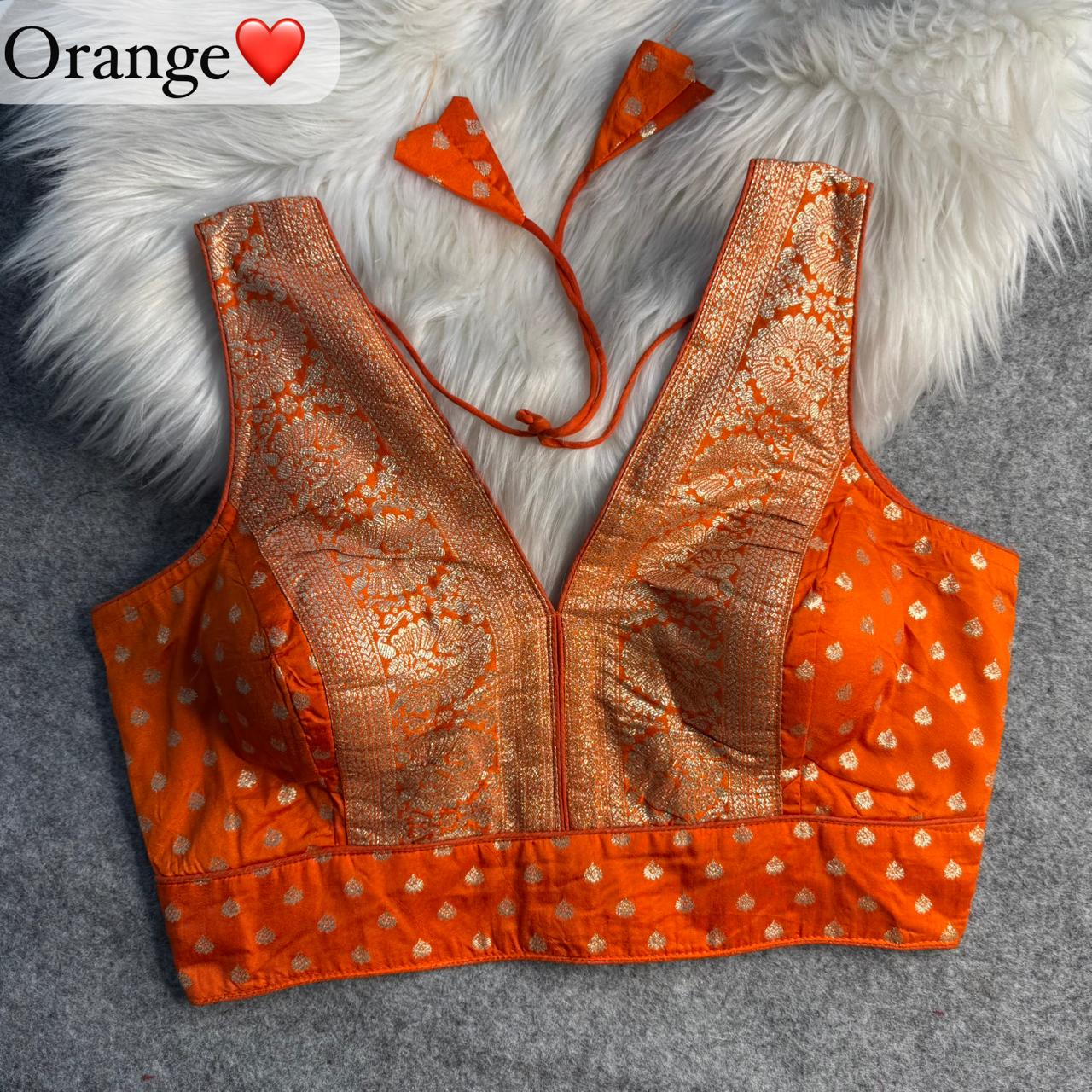 Mehera Banarasi V-Neck Blouse